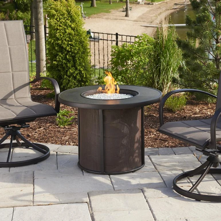 The Outdoor GreatRoom Company Stonefire 31-Inch Round Propane Gas Fire Pit Table - Brown - SF-32-K 3 The Outdoor GreatRoom Company Stonefire 31-Inch Round Propane Gas Fire Pit Table - Brown - SF-32-K