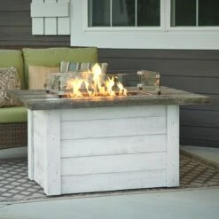 The Outdoor GreatRoom Company Alcott 48-Inch Rectangular Natural Gas Fire Pit Table - Antique Timber- ALC-1224-NG