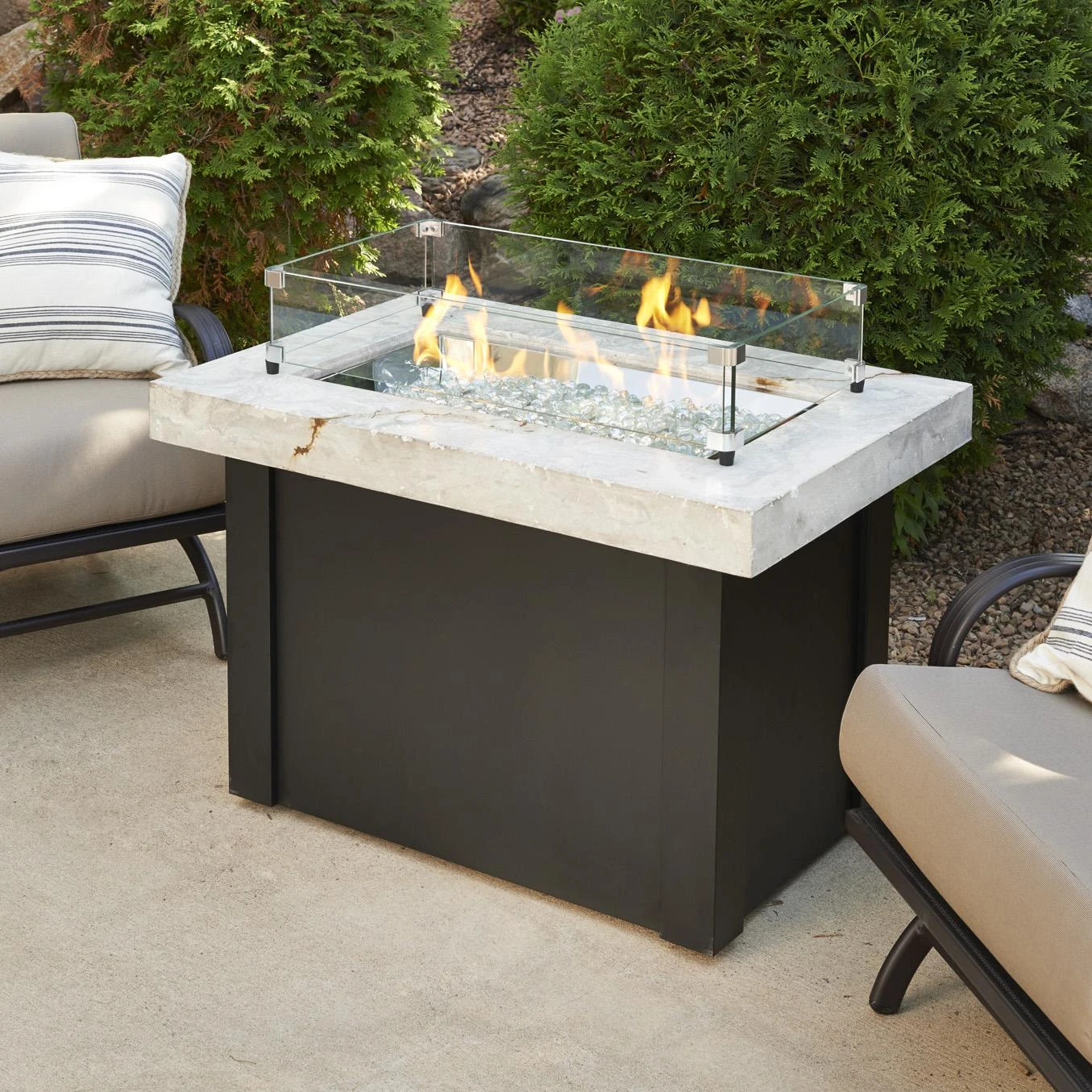 The Outdoor GreatRoom Company Providence 32-Inch Rectangular Natural Gas Fire Pit Table - White - PROV-1224-WO-K-NG 5 The Outdoor GreatRoom Company Providence 32-Inch Rectangular Natural Gas Fire Pit Table - White - PROV-1224-WO-K-NG - Image 3