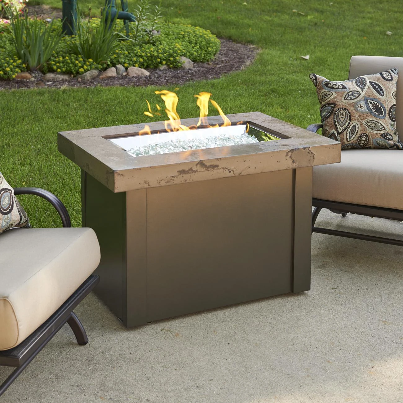 The Outdoor GreatRoom Company Providence 32-Inch Rectangular Natural Gas Fire Pit Table - Brown - PROV-1224-MNB-K-NG 3 The Outdoor GreatRoom Company Providence 32-Inch Rectangular Natural Gas Fire Pit Table - Brown - PROV-1224-MNB-K-NG