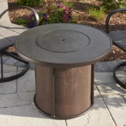The Outdoor GreatRoom Company Stonefire 31-Inch Round Natural Gas Fire Pit Table - Brown - SF-32-K-NG -Electric Fire Place Store 62e2e30b1ea605ca76038c0168e5e956 9952ed5f 3c80 42cc aefc 1f3810e692a2