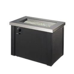 The Outdoor GreatRoom Company Providence 32-Inch Rectangular Propane Gas Fire Pit Table- Stainless Steel - PROV-1224-SS -Electric Fire Place Store 79c41b02740363009c783ea98c6c2055