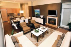 Dimplex 33" Deluxe Built-In Electric Fireplace - BF33DXP -Electric Fire Place Store BF33DXP with bi fold look door and black trim