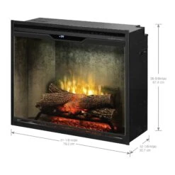Dimplex Revillusion® 30-Inch Built-In Electric Fireplace - Weathered Concrete - RBF30WC-FG | 500002389 -Electric Fire Place Store RBF30WC FG Dimensions 2000px