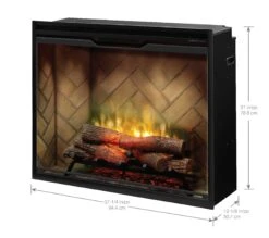 Dimplex Revillusion® 36" Portrait Built-In Electric Fireplace - RBF36P-FG | 500002398 -Electric Fire Place Store RBF36P Dimensions 300dpi