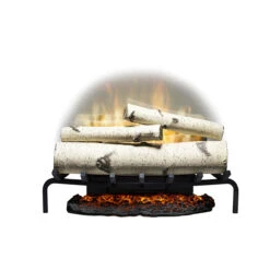 Dimplex Revillusion® 25" Electric Fireplace Log Set W/ Ashmat - Birch Logs - RLG25BR -Electric Fire Place Store RLG25BR Front EmberBd 1280