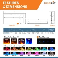 SimpliFire Allusion Platinum 72" Wall Mount/Recessed Linear Electric Fireplace | SF-ALLP72-BK -Electric Fire Place Store SimpliFire ALLUSION PLT Allusion PT72 5