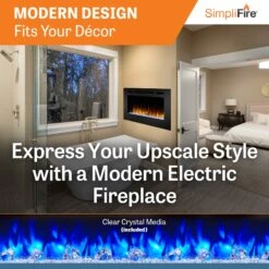 SimpliFire Allusion 40" Wall Mount/Recessed Linear Electric Fireplace | SF-ALL40-BK -Electric Fire Place Store SimpliFire ALLUSION Allusion40 1