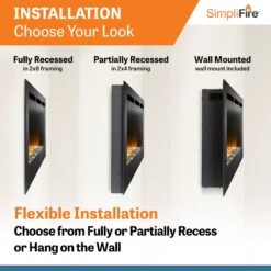 SimpliFire Allusion 48" Wall Mount/Recessed Linear Electric Fireplace | SF-ALL48-BK -Electric Fire Place Store SimpliFire ALLUSION Allusion48 4