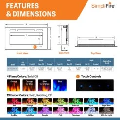 SimpliFire Allusion 48" Wall Mount/Recessed Linear Electric Fireplace | SF-ALL48-BK -Electric Fire Place Store SimpliFire ALLUSION Allusion48 5