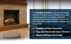 SimpliFire 36" Built-In Electric Fireplace | SF-BI36-EB -Electric Fire Place Store SimpliFire BUILT IN 1