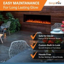 SimpliFire Forum Outdoor 55" Built-In/Recessed Linear Electric Fireplace | SF-OD55 -Electric Fire Place Store SimpliFire FORUM Forum55 2