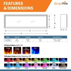 SimpliFire Forum Outdoor 55" Built-In/Recessed Linear Electric Fireplace | SF-OD55 -Electric Fire Place Store SimpliFire FORUM Forum55 5