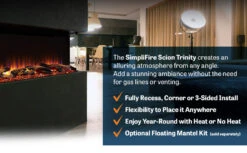 SimpliFire 43” Scion Trinity Electric Fireplace | SF-SCT43-BK -Electric Fire Place Store SimpliFire SCIONTRINITY EC2