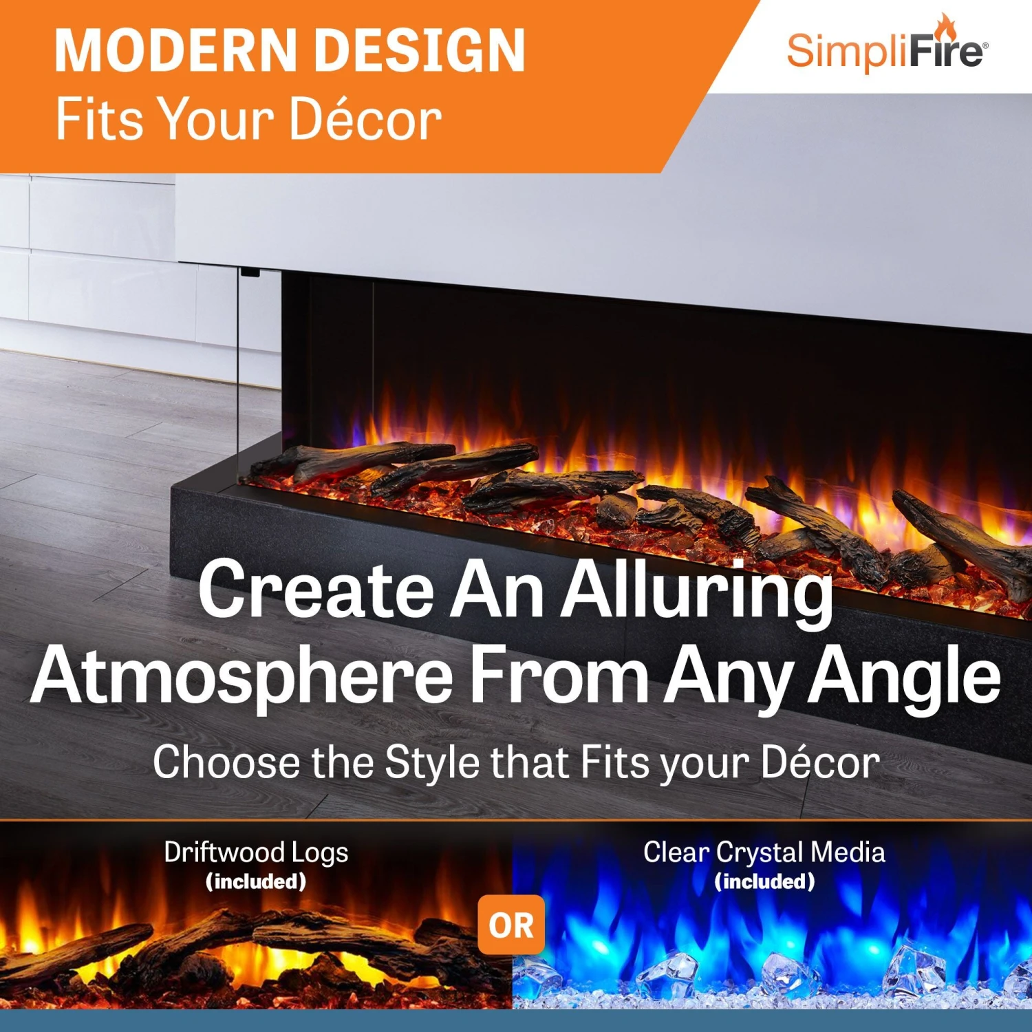 SimpliFire 55" Scion Trinity Electric Fireplace | SF-SCT55-BK 4 SimpliFire 55" Scion Trinity Electric Fireplace | SF-SCT55-BK - Image 2