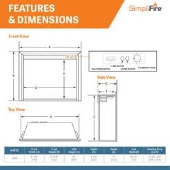 SimpliFire 36" Inception Traditional Electric Fireplace | SF-INC36 21 SimpliFire 36" Inception Traditional Electric Fireplace | SF-INC36 -Electric Fire Place Store Social Square SFE32InchElectricFireplaceInsert ALT6