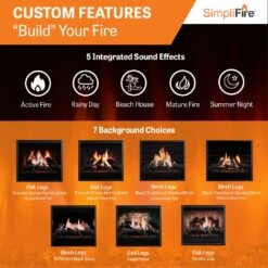 SimpliFire 36" Inception Traditional Electric Fireplace | SF-INC36 22 SimpliFire 36" Inception Traditional Electric Fireplace | SF-INC36 -Electric Fire Place Store Social Square SimpliFire INCEPTION Backgrounds Alt2