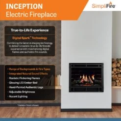 SimpliFire 36" Inception Traditional Electric Fireplace | SF-INC36 19 SimpliFire 36" Inception Traditional Electric Fireplace | SF-INC36 -Electric Fire Place Store Social Square SimpliFire INCEPTION Halstonfront Alt1