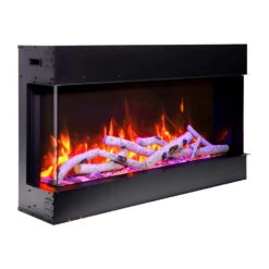 Amantii Tru-View Slim 40" Indoor/Outdoor Built-In 3-Sided Glass Smart Electric Fireplace | 40-TRV-SLIM -Electric Fire Place Store amantii tru view slim 40 indoor outdoor built in 3 sided glass smart electric fireplace 40 trv slim 4