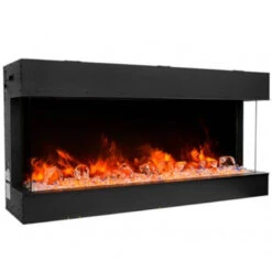 Amantii Tru-View Slim 60" Indoor/Outdoor Built-In 3-Sided Glass Smart Electric Fireplace | 60-TRV-SLIM -Electric Fire Place Store amantii tru view slim 60 indoor outdoor built in 3 sided glass smart electric fireplace 60 trv slim 2