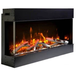 Amantii Tru-View Slim 60" Indoor/Outdoor Built-In 3-Sided Glass Smart Electric Fireplace | 60-TRV-SLIM -Electric Fire Place Store amantii tru view slim 60 indoor outdoor built in 3 sided glass smart electric fireplace 60 trv slim 3