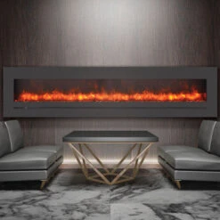 Amantii WM-FML-STL Linear 88" Electric Fireplace | WM-FML-88-9623-STL -Electric Fire Place Store amantii wm fml stl linear 88 electric fireplace wm fml 88 9623 stl 3