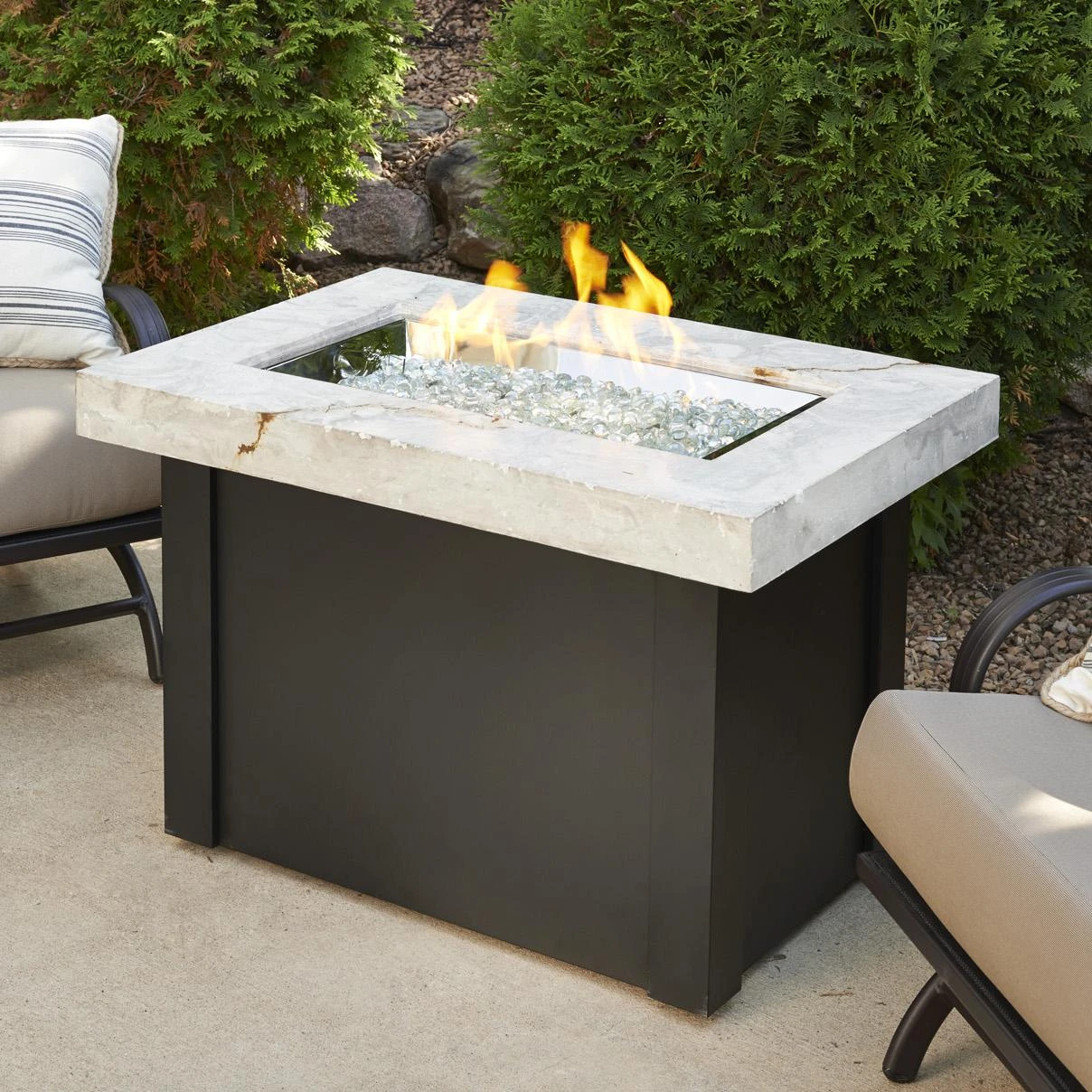 The Outdoor GreatRoom Company Providence 32-Inch Rectangular Natural Gas Fire Pit Table - White - PROV-1224-WO-K-NG 3 The Outdoor GreatRoom Company Providence 32-Inch Rectangular Natural Gas Fire Pit Table - White - PROV-1224-WO-K-NG