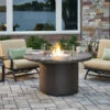 The Outdoor GreatRoom Company Marbleized Noche Beacon Round Gas Fire Pit Table | BC-20-MNB -Electric Fire Place Store bc 20 mnblifestyle