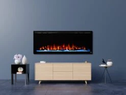 Touchstone Sideline Elite 50" Linear Flush Mount WiFi Enabled Smart Electric Fireplace - (Alexa / Google Compatible) - 80036 -Electric Fire Place Store blue bed orange flame room setting 1400x 6cac9dc1 f7c3 4feb 9a2c ebdd12b5acf5