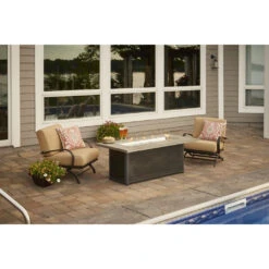 The Outdoor GreatRoom Company Cedar Ridge Linear Gas Fire Pit Table | CR-1242-K -Electric Fire Place Store cr 1242 k1