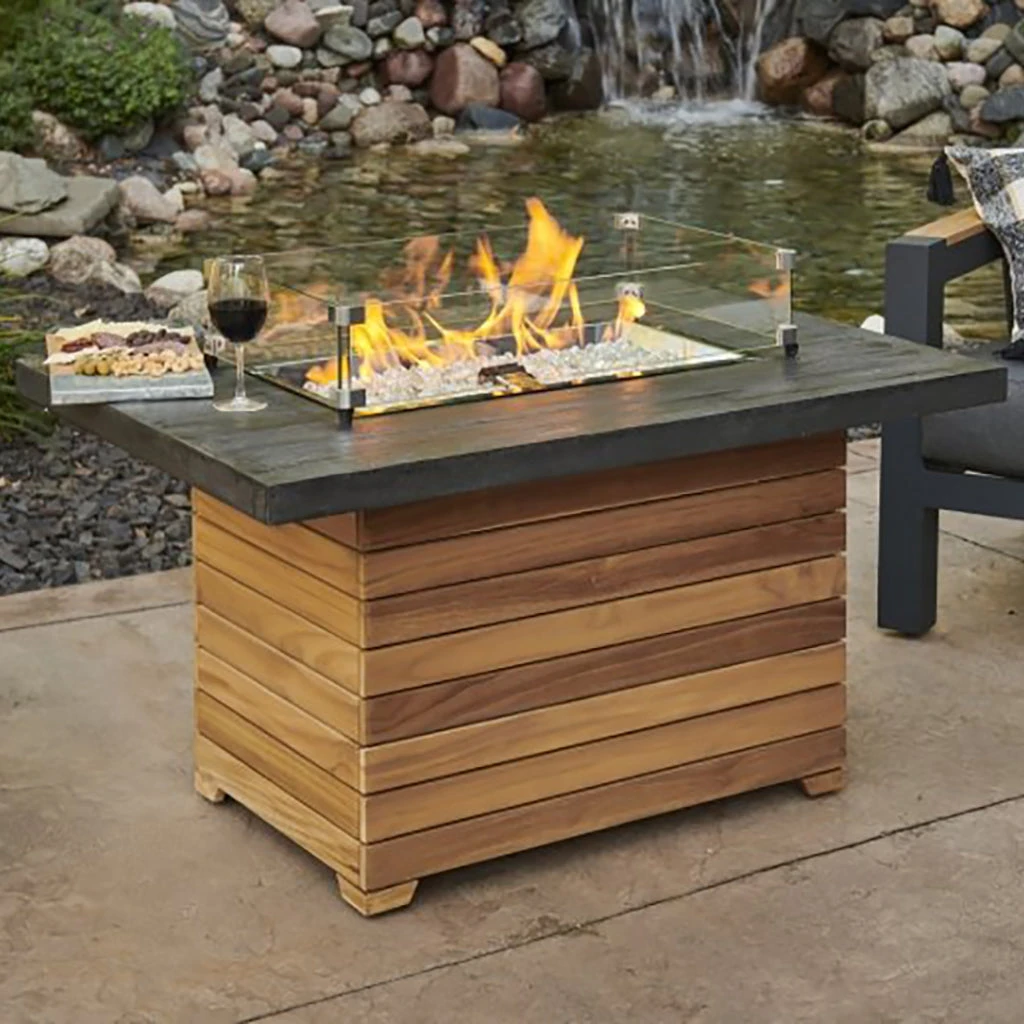 The Outdoor GreatRoom Company Darien Rectangular Gas Fire Pit Table With Everblend Top | DAR-1224-EBG-K 3 The Outdoor GreatRoom Company Darien Rectangular Gas Fire Pit Table With Everblend Top | DAR-1224-EBG-K