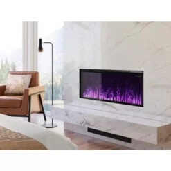 Dimplex Opti-Myst® 46" Linear Wall-Mount/Built-In Electric Fireplace | OLF46-AM -Electric Fire Place Store dimplex optimyst 46 linear electric fireplace with acrylic ice and driftwood media olf46 am 2