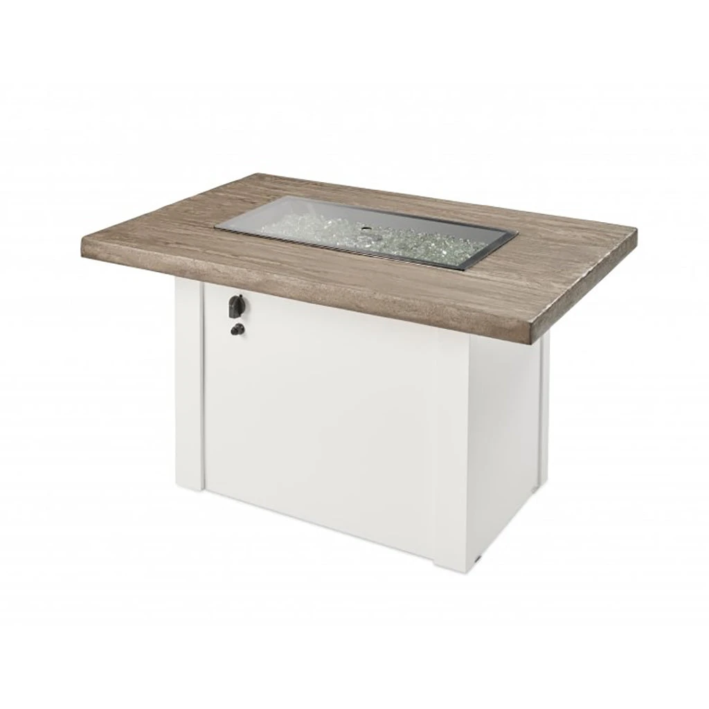 The Outdoor GreatRoom Company Driftwood Havenwood Rectangular Gas Fire Pit Table With White Base | HVDW-1224-K 8 The Outdoor GreatRoom Company Driftwood Havenwood Rectangular Gas Fire Pit Table With White Base | HVDW-1224-K - Image 6