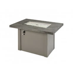 The Outdoor GreatRoom Company Stone Grey Havenwood Rectangular Gas Fire Pit Table With Grey Base | HVGG-1224-K -Electric Fire Place Store hvgg 1224 k