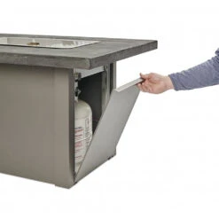 The Outdoor GreatRoom Company Stone Grey Havenwood Rectangular Gas Fire Pit Table With Grey Base | HVGG-1224-K -Electric Fire Place Store hvgg 1224 kdoor