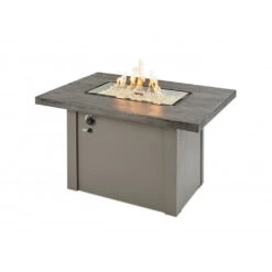 The Outdoor GreatRoom Company Stone Grey Havenwood Rectangular Gas Fire Pit Table With Grey Base | HVGG-1224-K -Electric Fire Place Store hvgg 1224 kflame