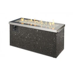 The Outdoor GreatRoom Company Stainless Steel Key Largo Linear Gas Fire Pit Table | KL-1242-SS -Electric Fire Place Store kl 1242 ssflame