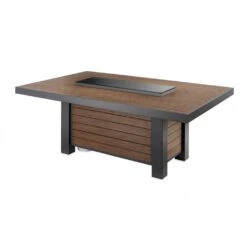 The Outdoor GreatRoom Company Kenwood Linear Dining Height Gas Fire Pit Table | KW-1242-K -Electric Fire Place Store kw 1242 kcover