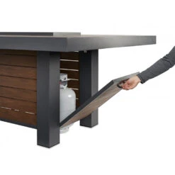 The Outdoor GreatRoom Company Kenwood Linear Dining Height Gas Fire Pit Table | KW-1242-K -Electric Fire Place Store kw 1242 kdoor