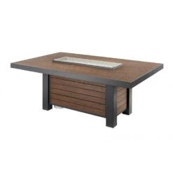 The Outdoor GreatRoom Company Kenwood Linear Dining Height Gas Fire Pit Table | KW-1242-K -Electric Fire Place Store kw 1242 kflame