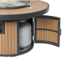 The Outdoor GreatRoom Company Light Tan Brooks Round Gas Fire Pit Table | BRK-20-19-LT-K -Electric Fire Place Store light tan brooks round gas fire pit table 3