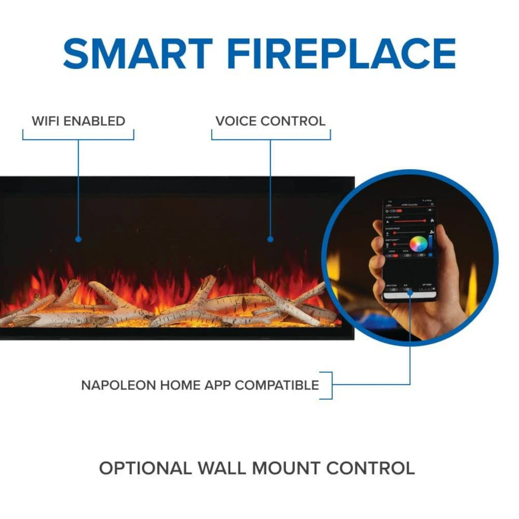 Napoleon Astound FlexMount 74" Wall Mount / Built-In Linear Electric Fireplace | Single Sided Or 3-Sided | NEFL74AB 6 Napoleon Astound FlexMount 74" Wall Mount / Built-In Linear Electric Fireplace | Single Sided Or 3-Sided | NEFL74AB - Image 4