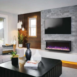 Napoleon TriVista Pictura 50" Wall Mount / Wall Hanging Electric Fireplace | NEFL50H-3SV -Electric Fire Place Store napoleon trivista pictura 50 wall hanging electric fireplace nefl50h 3sv 3