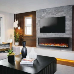 Napoleon TriVista Pictura 60" Wall Mount / Wall Hanging Electric Fireplace | NEFL60H-3SV -Electric Fire Place Store napoleon trivista pictura 60 wall hanging electric fireplace nefl60h 3sv 3