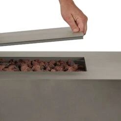 Real Flame Aegean 70" Rectangle Propane Or Natural Gas Fire Pit Table | C9814LP-MGRY -Electric Fire Place Store real flame aegean 70 rectangle propane or natural gas fire pit table c9814lp mgry 3