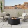 Real Flame Aegean Round Propane Or Natural Gas Fire Pit Table | C9815LP-BLK -Electric Fire Place Store real flame aegean round propane or natural gas fire pit table c9815lp blk