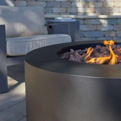 Real Flame Aegean Round Propane Or Natural Gas Fire Pit Table | C9815LP-BLK -Electric Fire Place Store real flame aegean round propane or natural gas fire pit table c9815lp blk 3