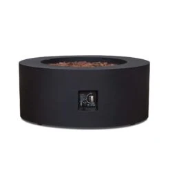 Real Flame Aegean Round Propane Or Natural Gas Fire Pit Table | C9815LP-BLK -Electric Fire Place Store real flame aegean round propane or natural gas fire pit table c9815lp blk 6