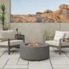 Real Flame Aegean Round Propane Or Natural Gas Fire Pit Table | C9815LP-WSLT