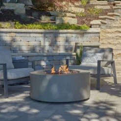 Real Flame Aegean Round Propane Or Natural Gas Fire Pit Table | C9815LP-WSLT -Electric Fire Place Store real flame aegean round propane or natural gas fire pit table c9815lp wslt 3